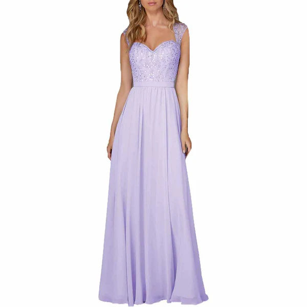 Chiffon Wedding Bridesmaid Dresses Sequins Sleeveless Formal Dress Wedding Guest Dress