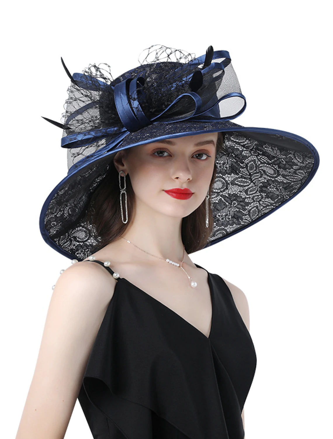 Headwear Poly / Cotton Hat Sun Hat Wedding Outdoor Headwear With Lace Floral Headpiece Headwear