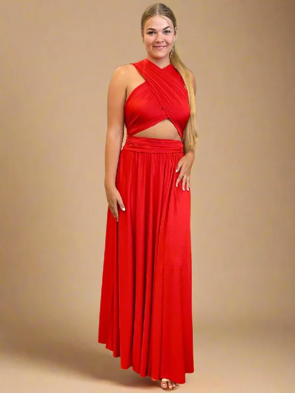 Red Convertible Infinity bridesmaid dress Express NZ wide