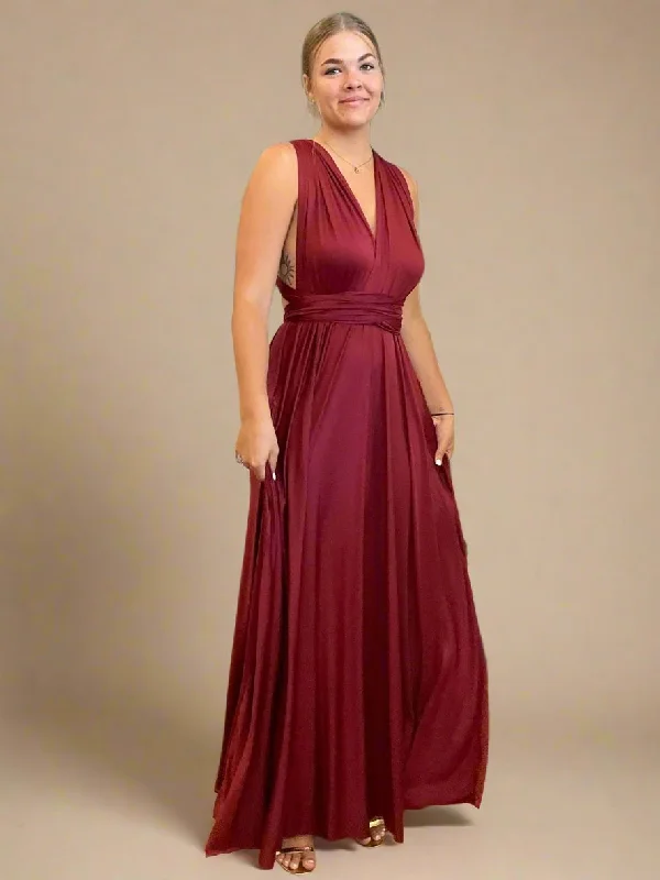 Burgundy Red Convertible Infinity bridesmaid dress Express NZ Wide