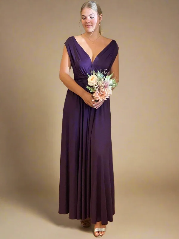 Grape Purple convertible Infinity bridesmaid dress Express NZ wide