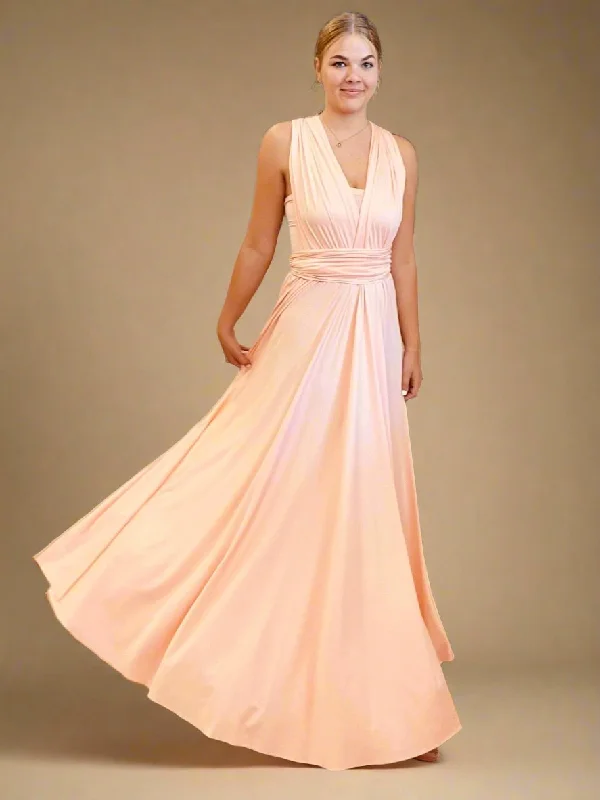 Peach Pink convertible Infinity bridesmaid dress Express NZ wide