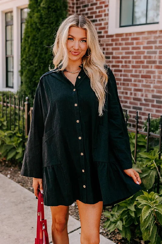 Cafe Cutie Button Down Mini Dress