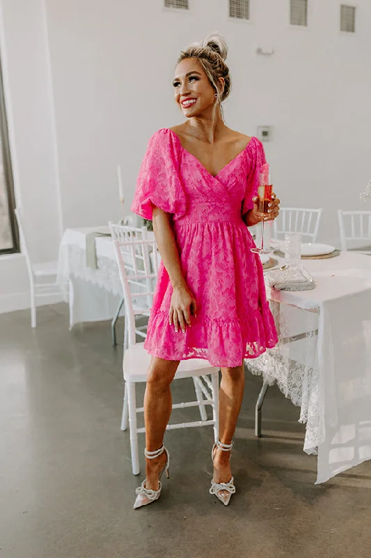 Creating Memories Mini Dress in Hot Pink