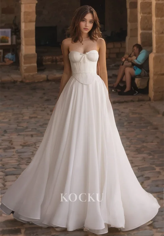 Elegant & Simple Off-Shoulder Sleeveless A-Line Wedding Dress