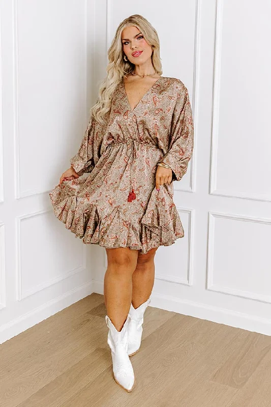 Feeling Spontaneous Paisley Mini Dress Curves