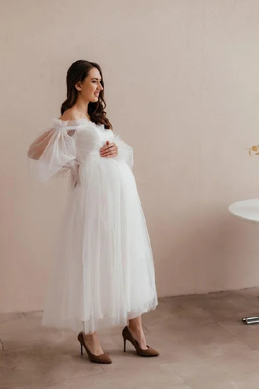 Maternity Bridal Tulle Dress • Style AMANDA