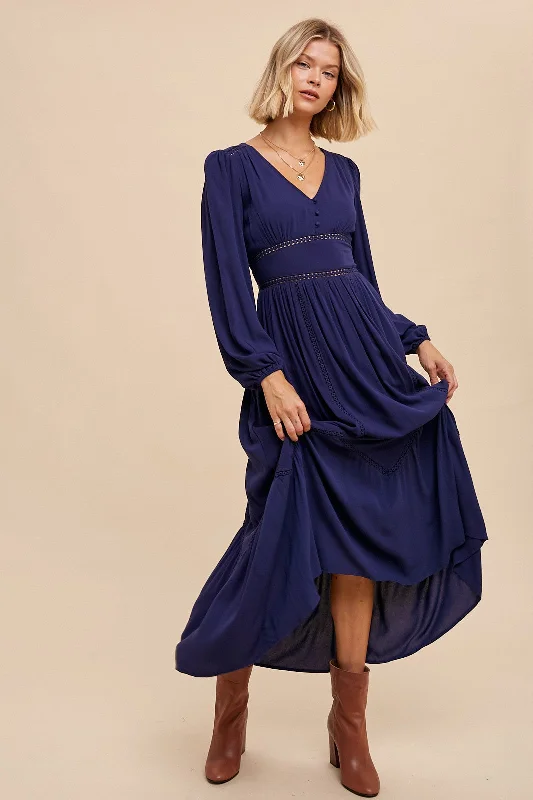 Midnight Lace Inset Maxi Dress