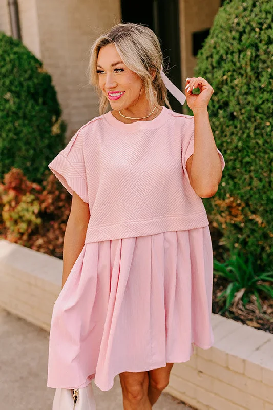 Myrtle Beach Brunch Mini Dress in Pink