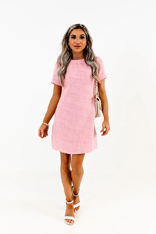 Never Speechless Tweed Mini Dress In Light Pink