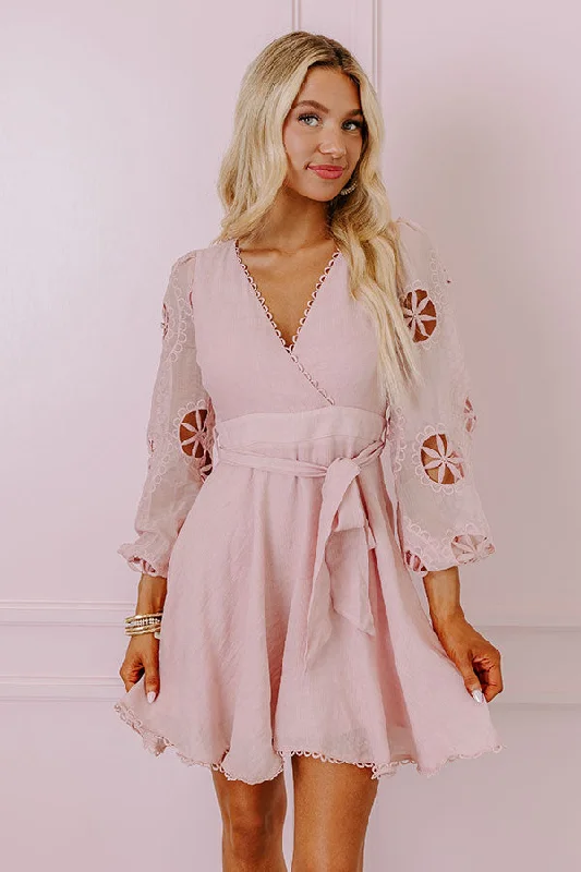 Radiant Reflections Mini Dress In Blush