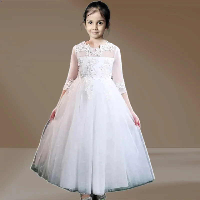 GownLink Ankle-Length Princess First Communion & Flower Girl Dress for Formal Weddings & Birthday Partys GLHLC8