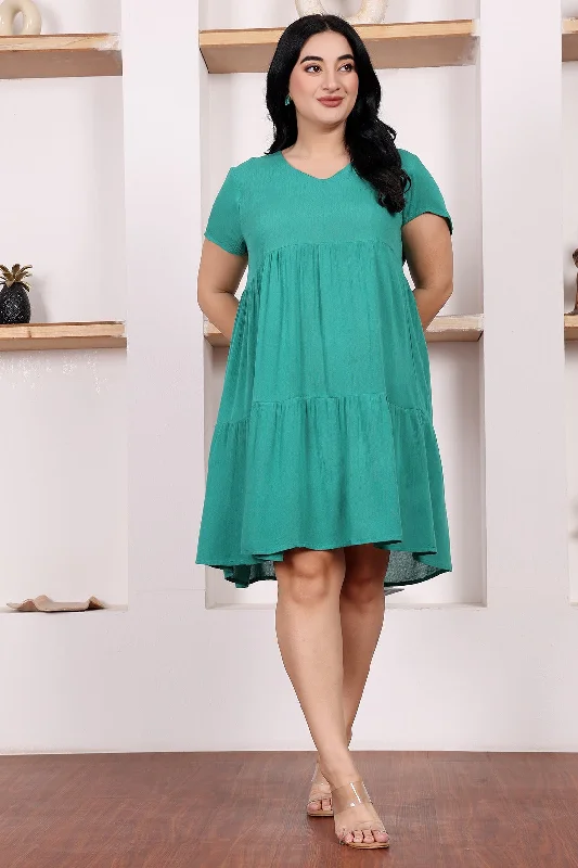 Sea Green Solid Dress