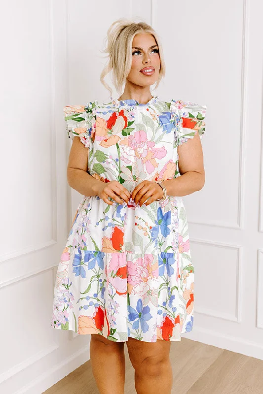 Serene Seasons Floral Mini Dress Curves