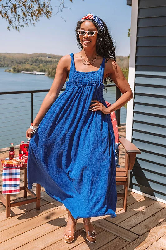 Sun-Kissed Sands Midi In Royal Blue