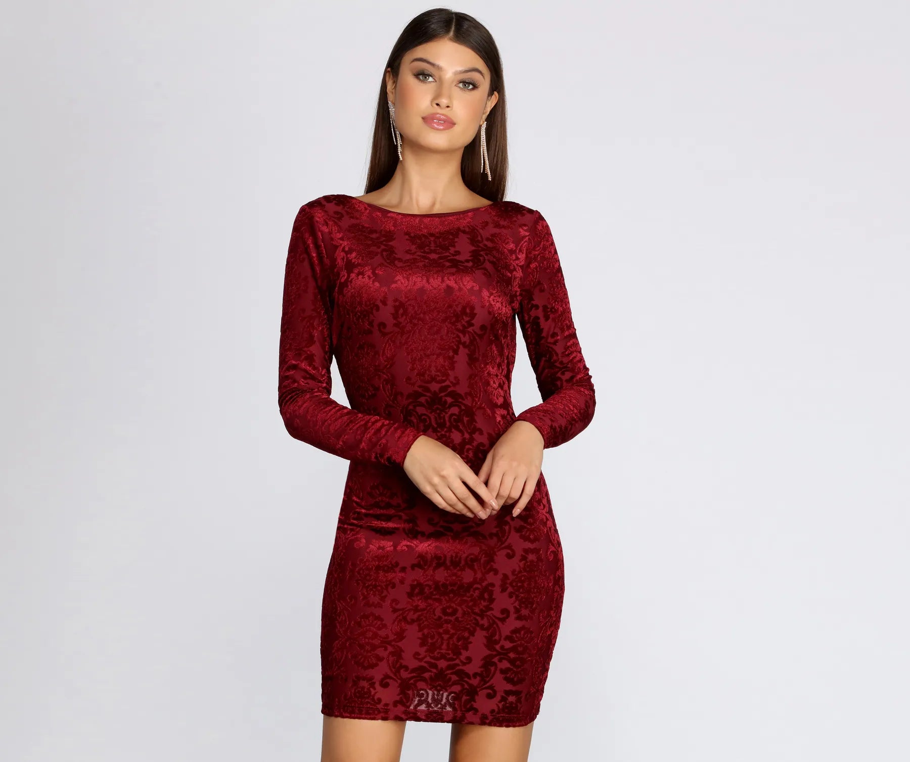 Vividly Velvet Burnout Mini Dress