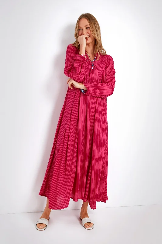 Fuchsia Painted Stripe Fiore Maxi