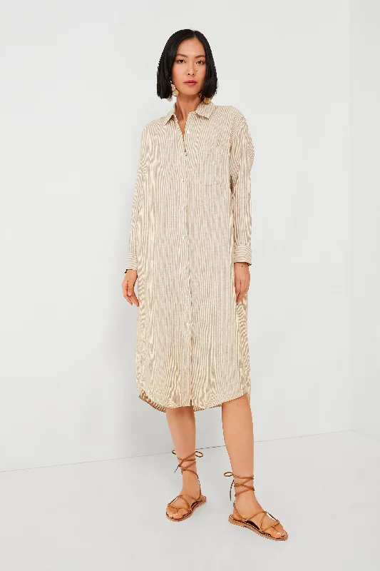 Golden Sun Stripe Linen Laguna Maxi Dress