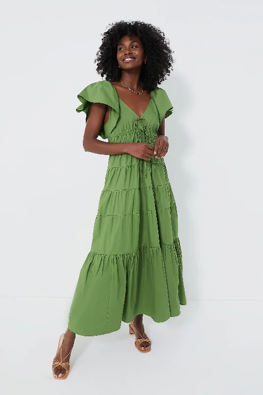 Olive V-Neck Maxi Dress