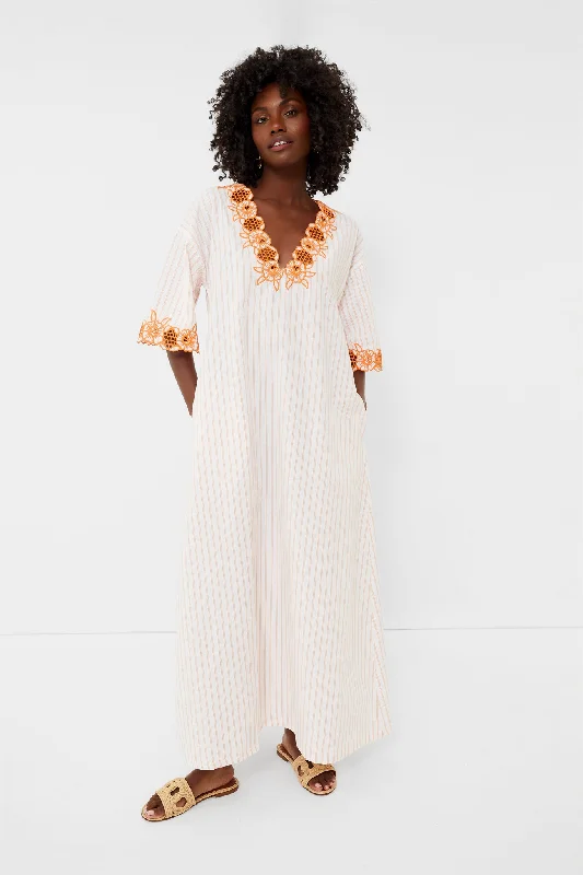 Orange Stripes Defne Maxi Dress