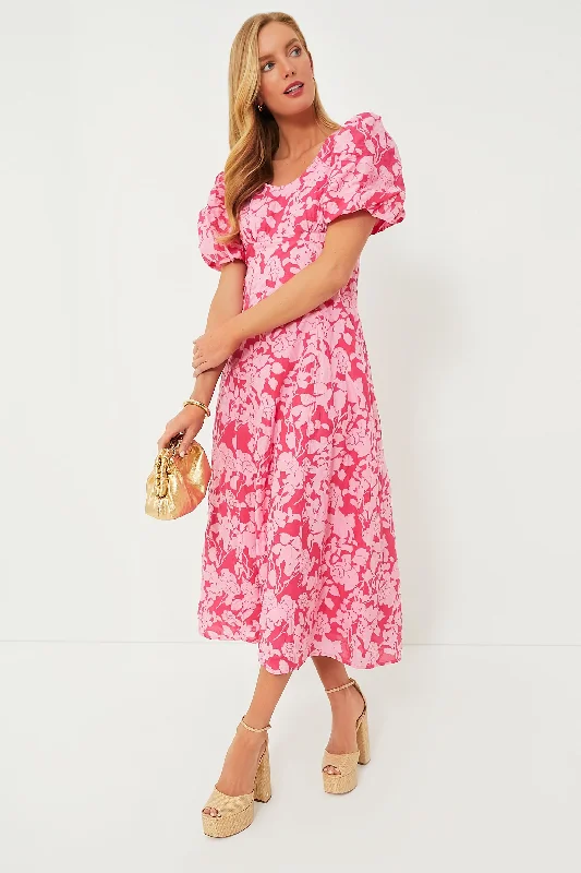 Pink Floral Empire Ella Maxi Dress