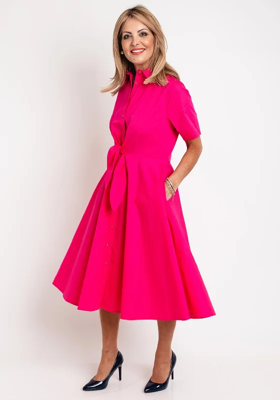 Kate Cooper Tie Detail Midi Shirt Dress, Pink