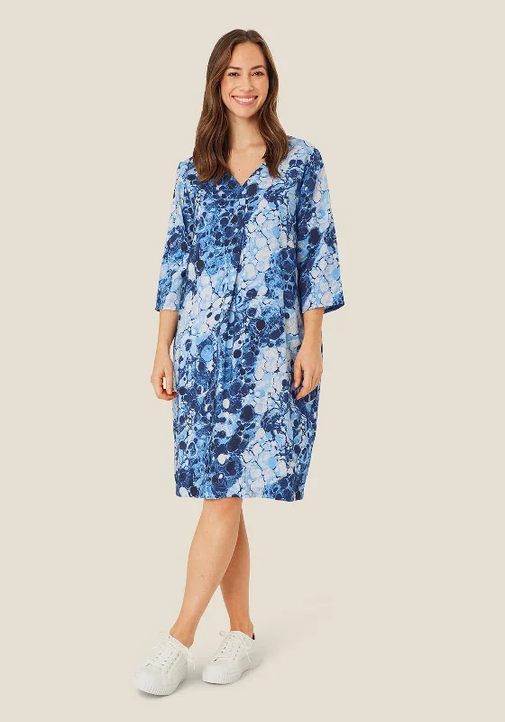 Masai Nodetta Bubble Dye Print Midi Dress, Powder Blue